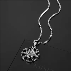 Vintage Legierung Sonnenrad Anhänger Halskette Adler Vogel Muster Keltischer Knoten Boxkette Mode Schmuck Für Damen Herren