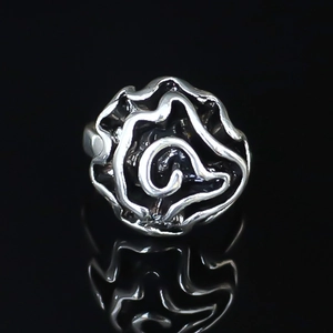 Vintage Distressed Black Rose Alloy Ring For Women Men Punk Gothic Flower Statement Ring Fashion Jewelry Finger Ring