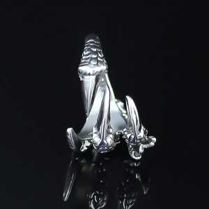 Bague Ouverte Griffe de Dragon en Alliage Vintage pour Hommes Femmes Plaqué Argent Punk Gothique Ajustable Bijoux Bague de Doigt