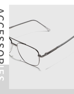 Macro detail of gunmetal square aviator glasses with double bridge and metal frame