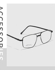 Macro detail of matte black stainless steel glasses frame with model SA8605 and CE mark