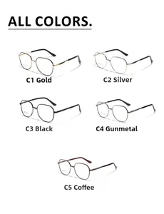 Detailed comparison of polygonal stainless steel frames in gold, silver, black, and coffee