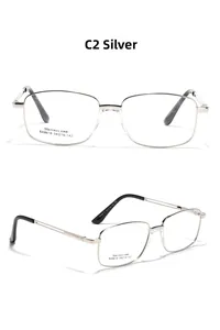 Close-up of silver stainless steel frame SA8610 showing size 54-16-142 and minimalist design