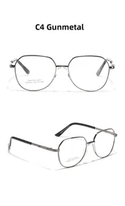 Detailed views of gunmetal stainless steel polygon frames with saddle nose pads