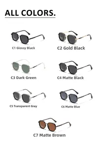Matrice de lunettes de soleil polarisées TR90 en sept couleurs dont noir, vert et bleu
