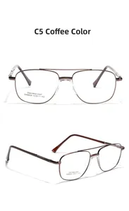 Close-up of brown stainless steel aviator glasses frames featuring double bridge design