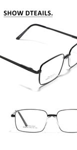 Detail view of matte black stainless steel rectangular frames showing saddle nose pads