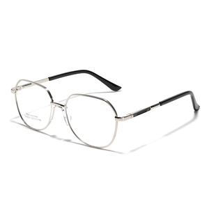Vintage Polygon Stainless Steel Optical Glasses For Men Women Large Frame Metal Flat Mirror Eyeglass Frame SA8628 Fashion