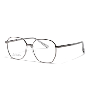 Polygon Saddle Nose Bridge Stainless Steel Optical Glasses Frame For Women Metal Square Fashion Eyewear No Lens