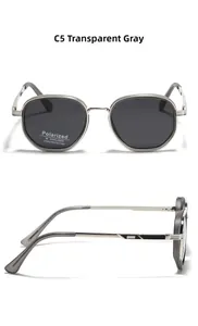 Détail des lunettes de soleil polarisées TR90 gris transparent C5 avec protection UV400