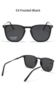 Detail view of TR90 polarized sunglasses showing UV400 protection and frame specifications