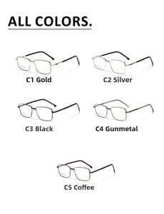 Multi-color options of vintage rectangular stainless steel frames for men and women