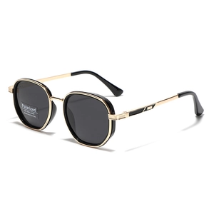 Lunettes de Soleil Polarisées Rétro Monture TR90 Verres TAC Protection UV400 Lunettes de Soleil Rondes pour Conduite Extérieur Accessoires Mode