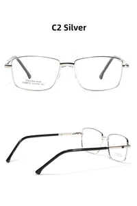 Macro shot of silver stainless steel frame glasses showing sleek hinges and side temple detail