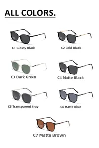 Multiple color options for square polarized sunglasses with retro TR90 frames