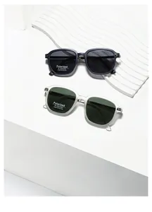 Lot de lunettes de soleil polarisées TR7015 en bleu marine et blanc givré, protection UV400