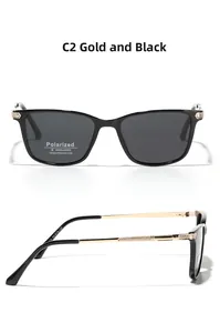 Close-up of gold metal temples with diamond texture and polarized UV400 lenses