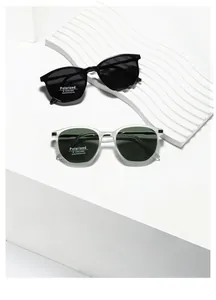Detailed view of TR90 polarized sunglasses with UV400 protection on minimalist display