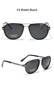 Detail view of matte black TR90 polarized aviator sunglasses showing frame dimensions