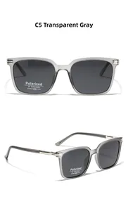 Macro detail of transparent grey TR90 frames with metallic triple bar temple accents