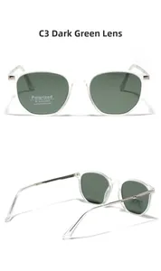 Detail view of TR90 polarized sunglasses with matte frames and UV400 protection