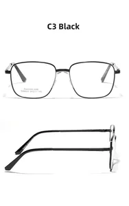 Detail view of black stainless steel glasses frame with size 54-17-145 and model SA8623