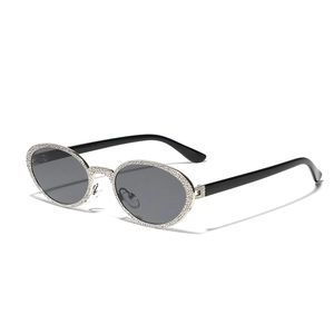 Retro Oval Sonnenbrille Hammerschlag-Textur Metallrahmen Y2K Stylische Sonnenbrille UV400 Schutz Unisex Mode Brillen Accessoire