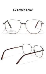 Detailed specs of coffee brown polygon stainless steel frames with model SA8633 info