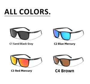 Detailed comparison of TR90 polarized sunglasses in four lens colors C1 to C4