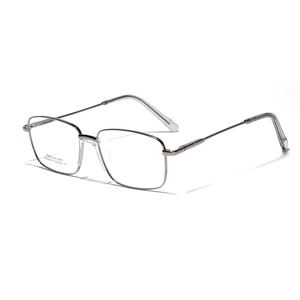 Monture de lunettes carrée moderne en acier inoxydable avec plaquettes de nez réglables