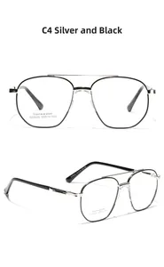 Detail of silver and black stainless steel aviator frames with model number SA8626