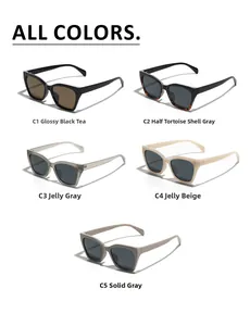 Collection of TR90 cat-eye polarized sunglasses in five trendy assorted frame colors