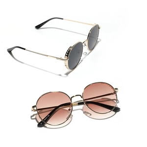 Round Steampunk Sunglasses For Men Women Retro Metal Hollow Out Frame Circle Lens Sunglasses UV400 Fashion Sunshade Eyewear