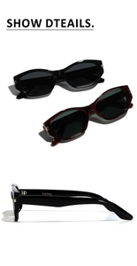 Detailansichten der Vintage-Leoparden-Sonnenbrille mit goldenem Markenlogo am Bügel