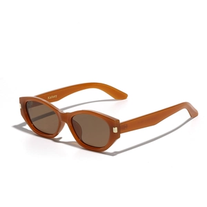 Retro Bernstein Leopard Katzenaugen Sonnenbrille mit goldenem Scharnier für Damen