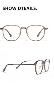 Detail view of square TR90 titanium glasses frame with 51-19-142mm dimensions