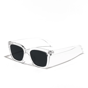 Modern square TR90 polarized sunglasses with oversized clear frames and dark lenses