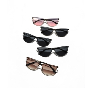 Fashion Cat Eye Sunglasses For Men Women Stainless Steel Metal Frame Hollow Legs Hip Hop Street Style UV400 Sun Glasses