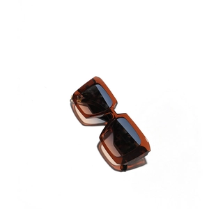 Y2K oversized square sunglasses in tortoise shell frame with dark lenses on white background