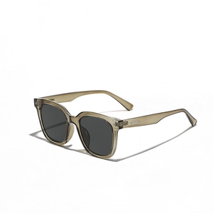 Square oversized hip hop sunglasses with rivet details and translucent grey frames