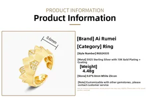 Detail von S925 Sterlingsilber-Kronenring mit gebürstetem Goldfinish und weißen Zirkonia