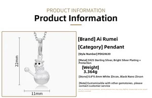 Detailed technical diagram of S925 sterling silver snowman pendant with dimensions and weight