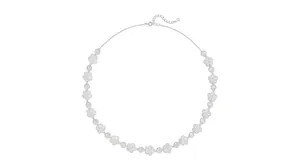 Collana in Argento Sterling 925 con Pizzo a Fiori per Donna Ciondolo Floreale con Zirconia Intarsiata Set Gioielli Moda