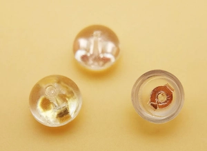 Macro detail of S925 sterling silver and silicone earring back replacements