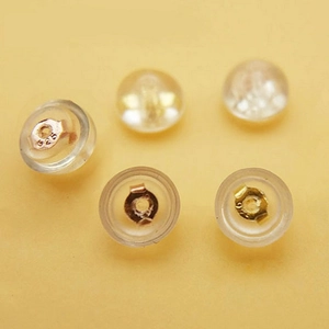 5.5mm S925 sterling silver and silicone earring backs in gold and silver finish