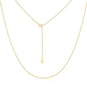 Collier Longue Chaîne de Pull en Argent Sterling 925 pour Femme Pendentif Cœur Électroplaqué Bijoux Minimalistes