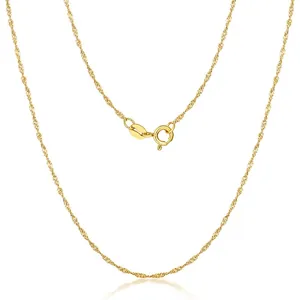 Luxueux Collier Chaîne Onde d'Eau en Argent Sterling 925 pour Femme Électroplaqué Or Or Rose Or Blanc Bijoux de Mode Minimaliste