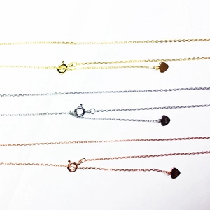 Chaînes en argent S925 doré, argenté et or rose avec pendentifs en forme de cœur