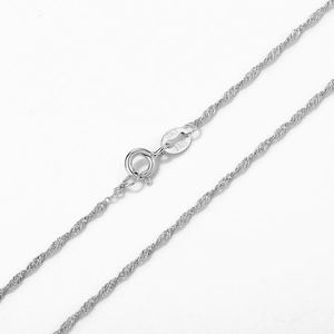 Chaîne à mailles vagues en argent sterling S925 avec fermoir à ressort et poinçon Italie