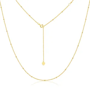 Collier Chaîne S925 Argent Sterling Perles Satellite Pendentif Cœur Réglable Or Or Rose Argent Plaqué Bijoux Pour Femmes